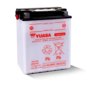 an image of Yuasa's YB14-A2 battery