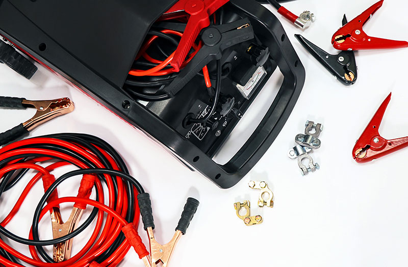 an image showing jumper cables, connectors, and other plugs
