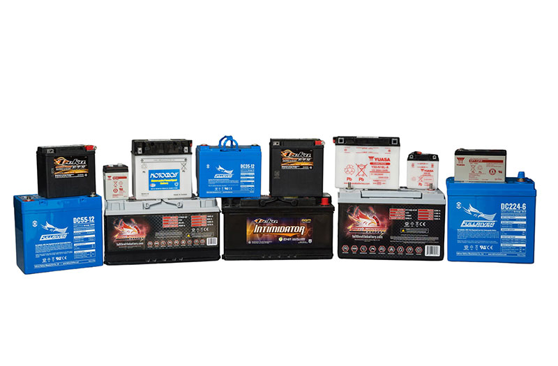 A display of different types of batteries.