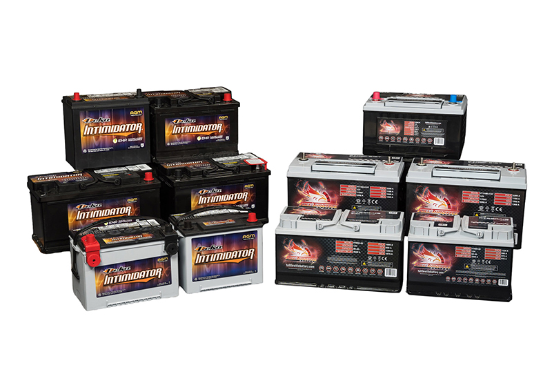 A showcase of different types of batteries.